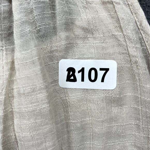 Mine Top Womens Small‎ Beige Ruffle Sleeveless Blouse semi sheer flower neck - Picture 14 of 14